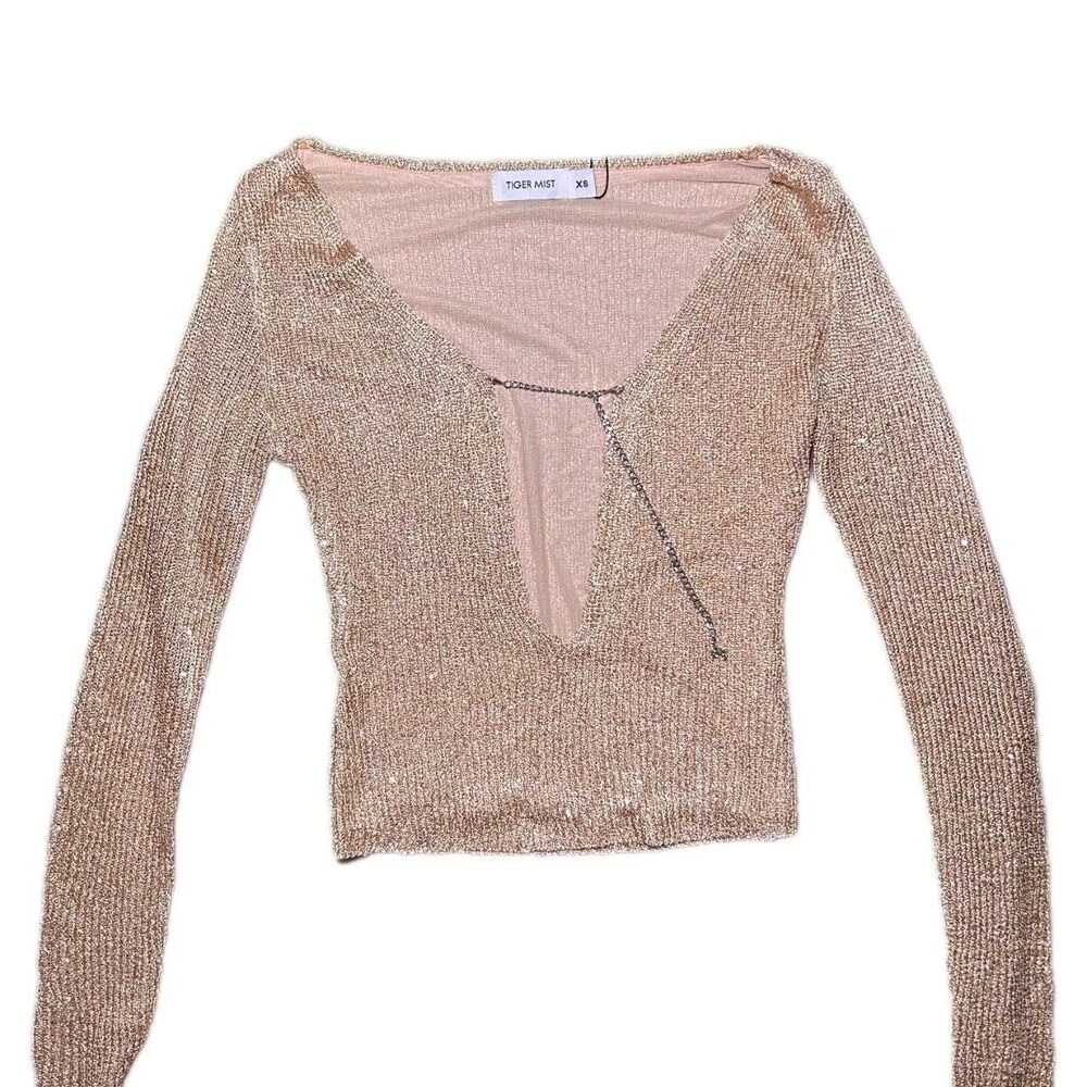Tiger-mist Women's Gold and Cream Top